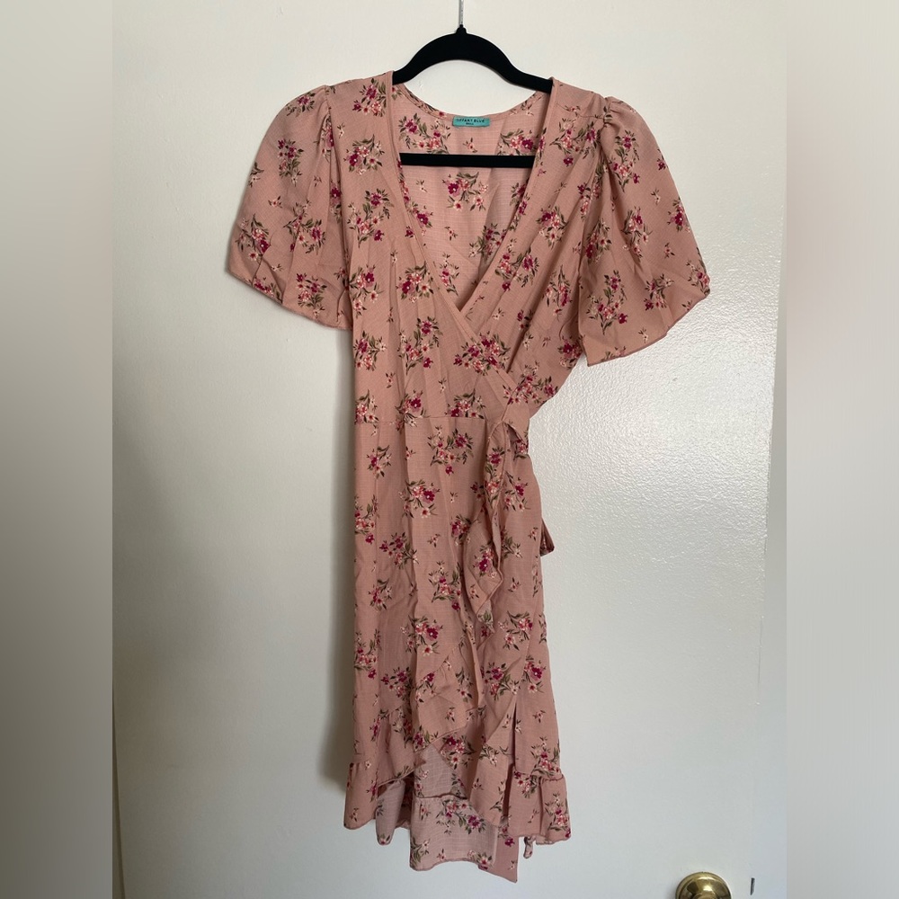 Pink wrap dress
